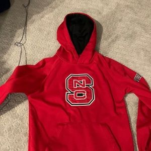 Red NC state hoodie, no tags, no defects